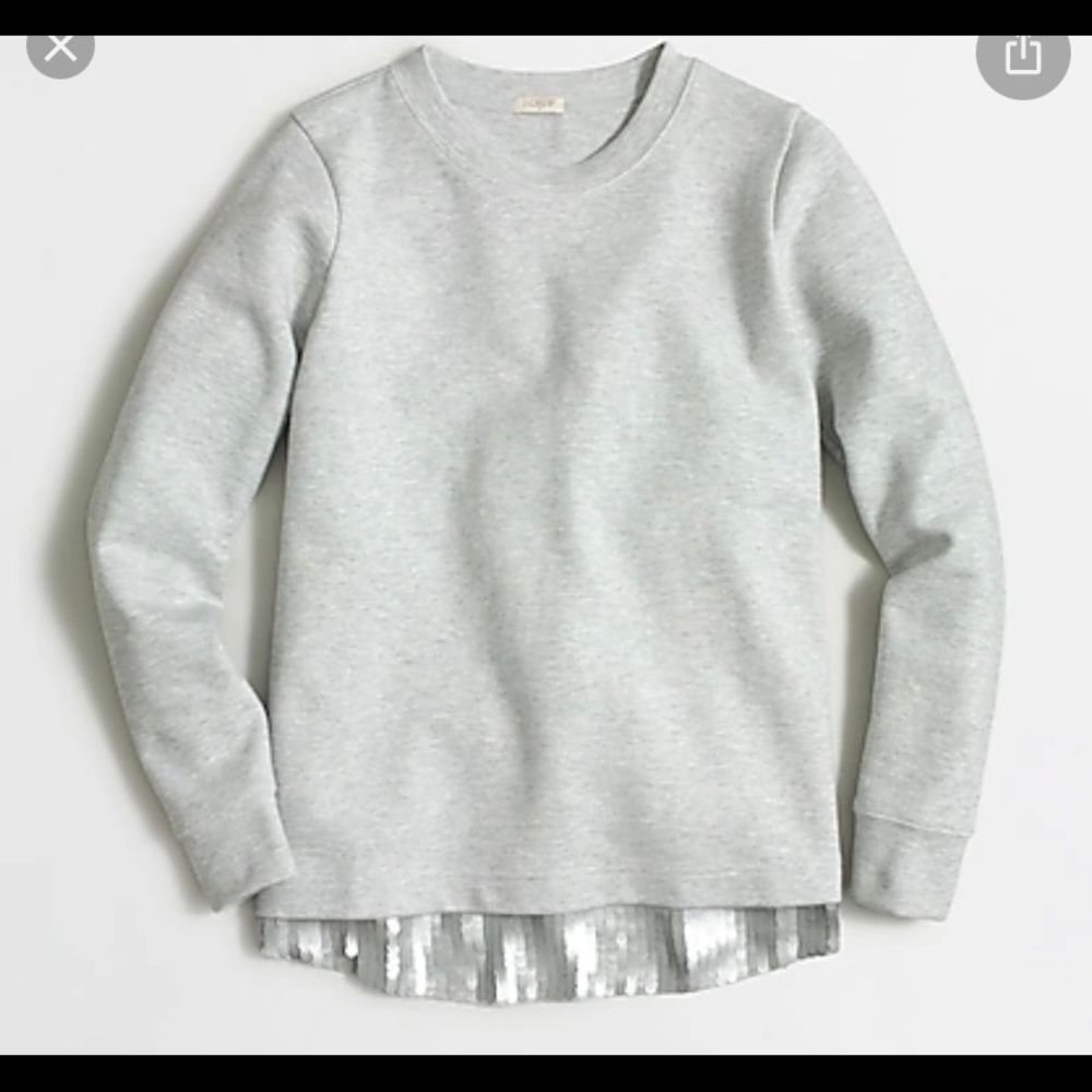 J crew SEQUIN-TRIM SWEATSHIRT